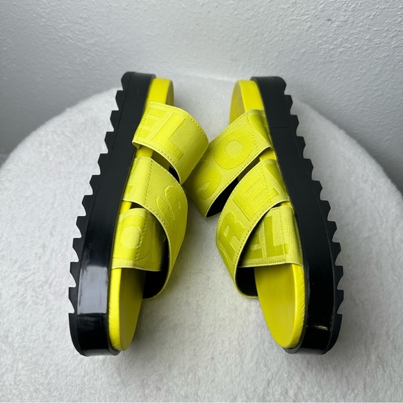 Sorel Green Sandal Woman's  Slip On Platform Adjustable Stretchy Straps  SZ 8 - Picture 5 of 13